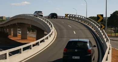 Viadutos 10 e 11 do Eixão são liberados ao tráfego após teste de carga