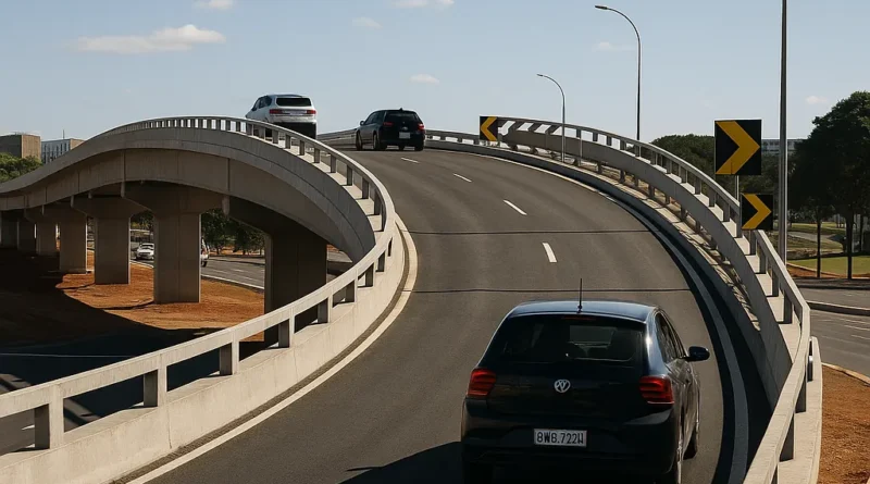 Viadutos 10 e 11 do Eixão são liberados ao tráfego após teste de carga