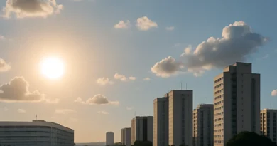 Previsão do tempo hoje para Brasília (DF) - sol com algumas nuvens ao longo do dia; noite.