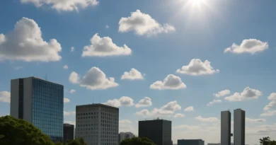 Previsão do tempo hoje para Brasília (DF) - sol com algumas nuvens; não chove