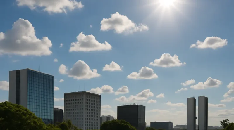 Previsão do tempo hoje para Brasília (DF) - sol com algumas nuvens; não chove