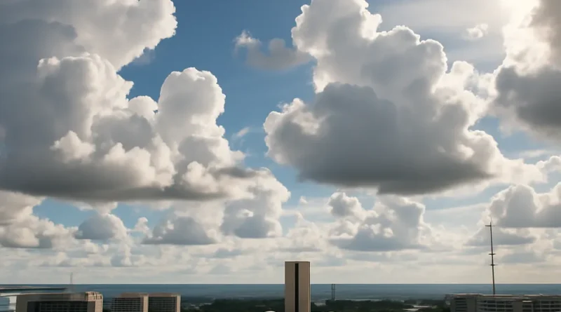 Previsão do tempo hoje para Brasília (DF) - sol com muitas nuvens durante o dia e períodos.
