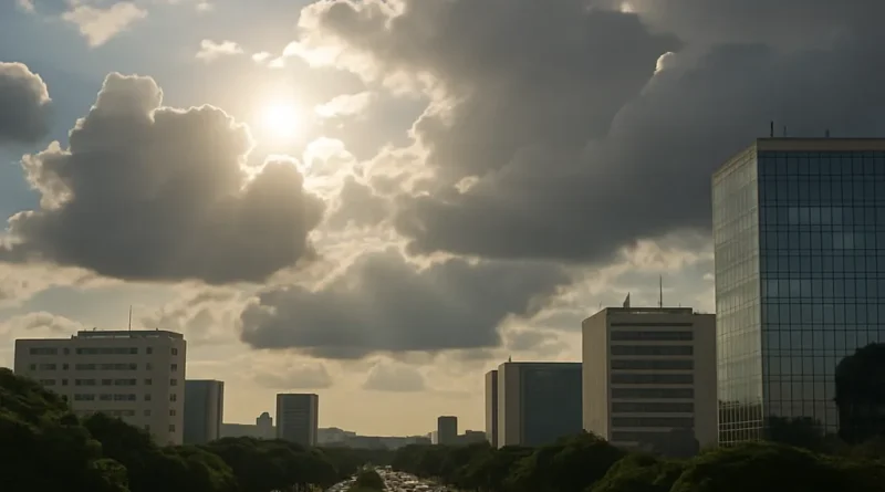 Previsão do tempo hoje para Brasília (DF) - sol e muitas nuvens à tarde; à noite o céu.