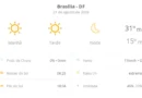 Previsão do tempo hoje para Brasília (DF) - sol o dia todo sem nuvens no céu; noite de.