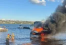 Lancha pega fogo no Lago Paranoá durante a tarde deste domingo (20/9)