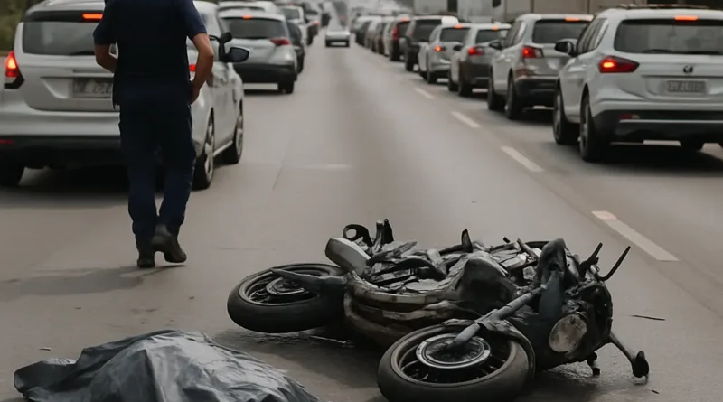 Motociclista morre em acidente na EPIA, no DF; motoristas enfrentam engarrafamento