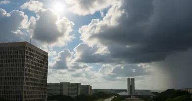 Previsão do tempo hoje para Brasília (DF) – sol com muitas nuvens; pancadas de chuva à. Previsão do tempo hoje para Brasília (DF) - sol com muitas nuvens; pancadas de chuva à.