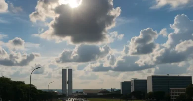 Previsão do tempo hoje para Brasília (DF) - sol e aumento de nuvens de manhã; pancadas de.
