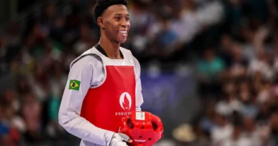 Henrique Marques leva ouro, o 2º do Brasil em Grand Prix de taekwond Brasileiro reagiu à.