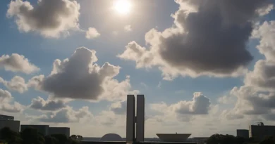 Previsão do tempo hoje para Brasília (DF) - sol com algumas nuvens; chove rápido durante o.