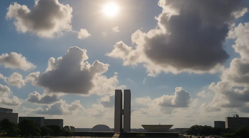 Previsão do tempo hoje para Brasília (DF) - sol com algumas nuvens; chove rápido durante o.