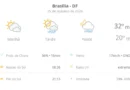 Previsão do tempo hoje para Brasília (DF) - sol com muitas nuvens; pancadas de chuva à.