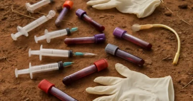 VÍDEO mostra seringas e tubos de sangue descartados de maneira irregular em terreno no DF VÍDEO mostra seringas e tubos de sangue descartados de maneira irregular em terreno no DF